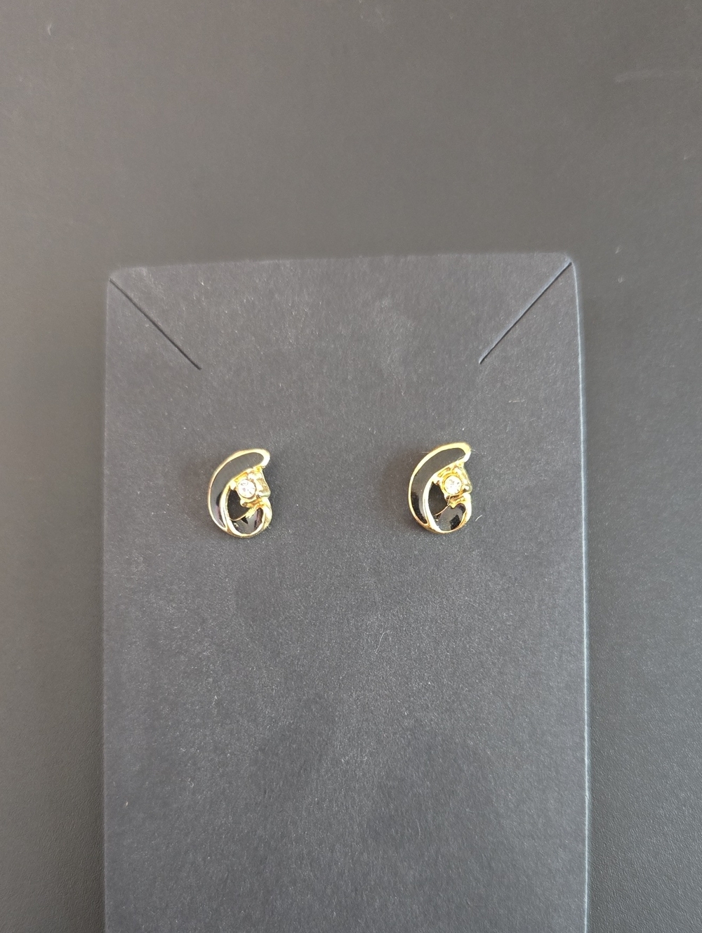 Gold Twisted Loop Stud Earrings